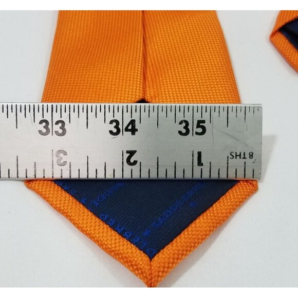 Saddlebred Orange Textured Mens Tie Solid Orange - Picture 7 of 7